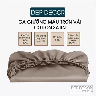 Ga giường Satin Đẹp Decor bo thun nhiều màu 1m6x2m 1m8x2m mềm mịn thoáng khí không xù độ bền cao bảng màu mới