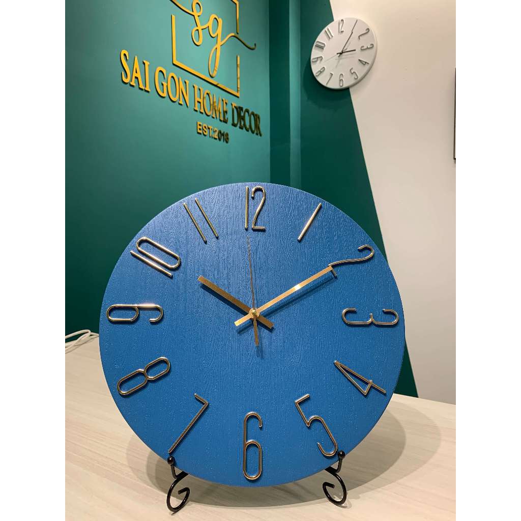 [30-35 CM] Đồng hồ treo tường kim trôi Qhouse, Đồng hồ trang trí decor phòng đẹp nghệ  thuật vân gỗ | BigBuy360 - bigbuy360.vn