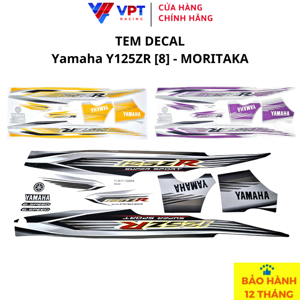 Tem decal Yamaha Y125ZR [8] - Nhiều màu- Chính hãng MORITAKA F1351Y ...