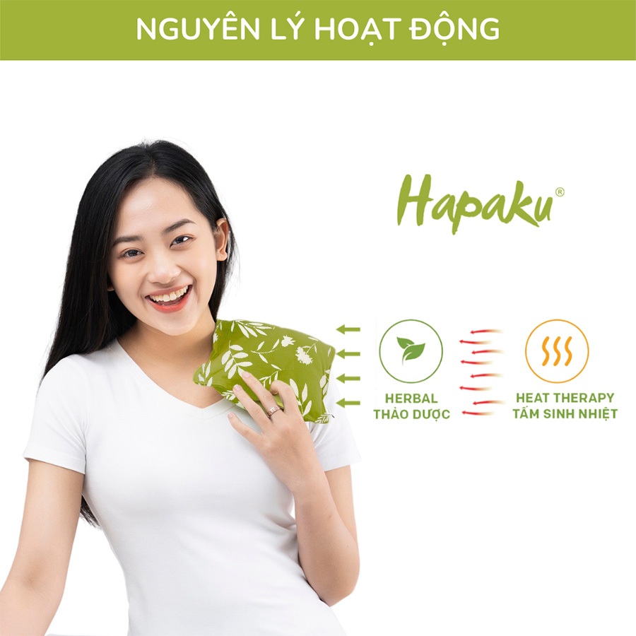 Ảnh Gối Chườm Thảo Dược Hapaku Giảm Đau Bụng Kinh, Đau Mỏi Lưng Vai - Làm Nóng Bằng Lò Vi Sóng 1