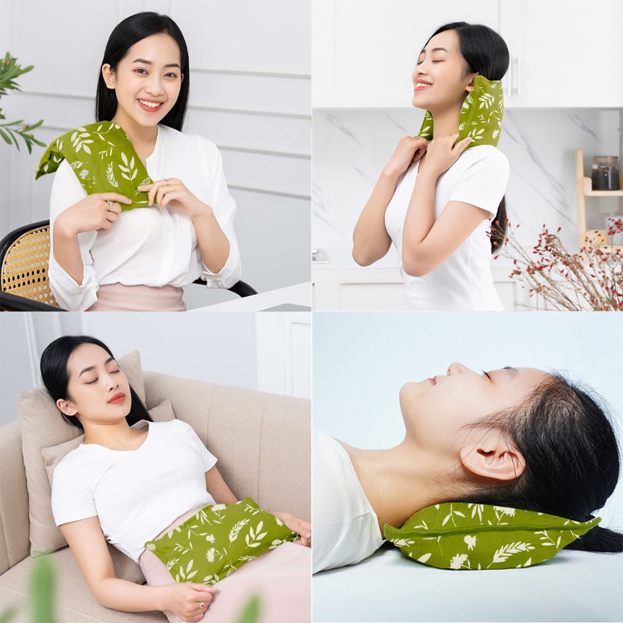Ảnh Gối Chườm Thảo Dược Hapaku Giảm Đau Bụng Kinh, Đau Mỏi Lưng Vai - Làm Nóng Bằng Lò Vi Sóng 3