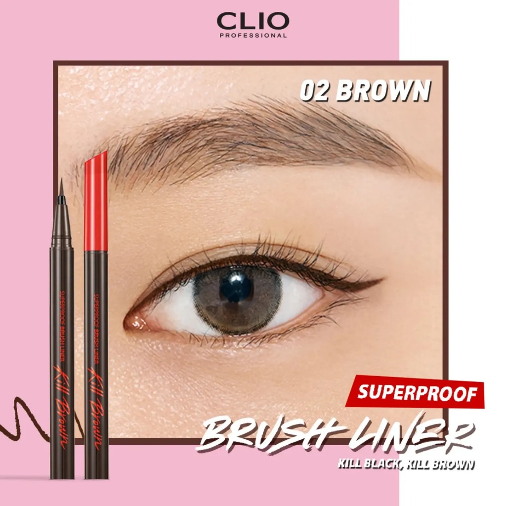 Ảnh Bút Kẻ Viền Mắt Chống Trôi Clio Superproof Brush Liner 0.55ml 4