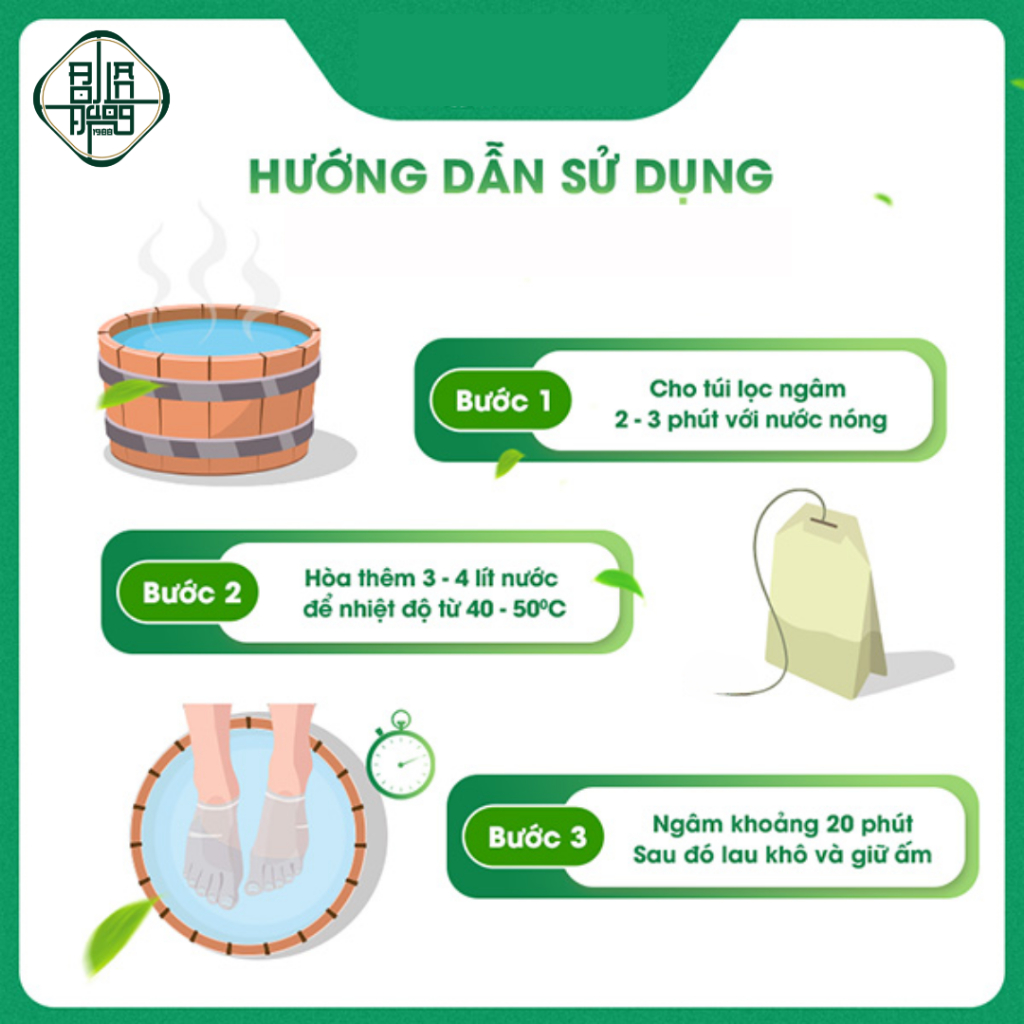 Túi Lọc Ngâm Chân -Bội Lan Đường- Hỗ Trợ Mất Ngủ, Đau Nhức Xương Khớp, Mồ Hôi Chân, Thải Độc Gan Thận - Túi 20 Lọc