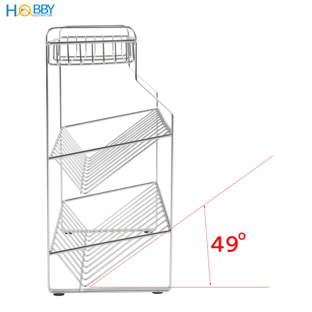 Kệ để gia vị chai lọ nhà bếp 3 tầng inox 304 đa năng Hobby home decor GV4