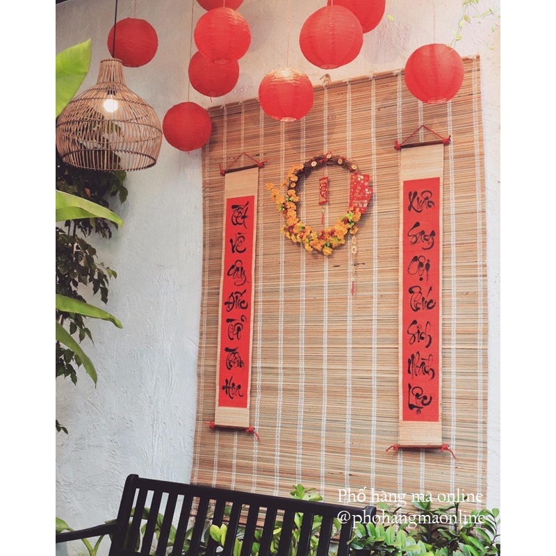 Mành tăm tre trang trí decor nhà cửa dịp Tết, Trung Thu phong cách cổ truyền