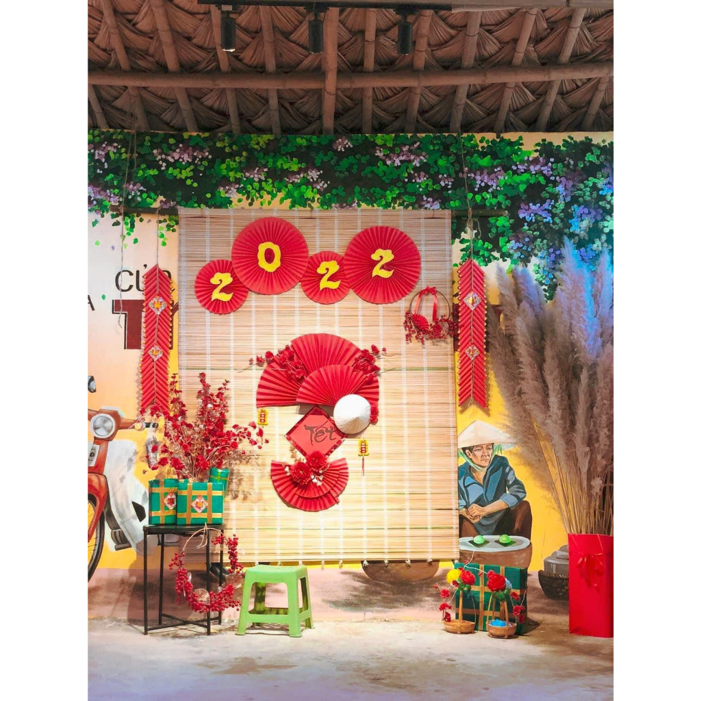Mành tăm tre trang trí decor nhà cửa dịp Tết, Trung Thu phong cách cổ truyền