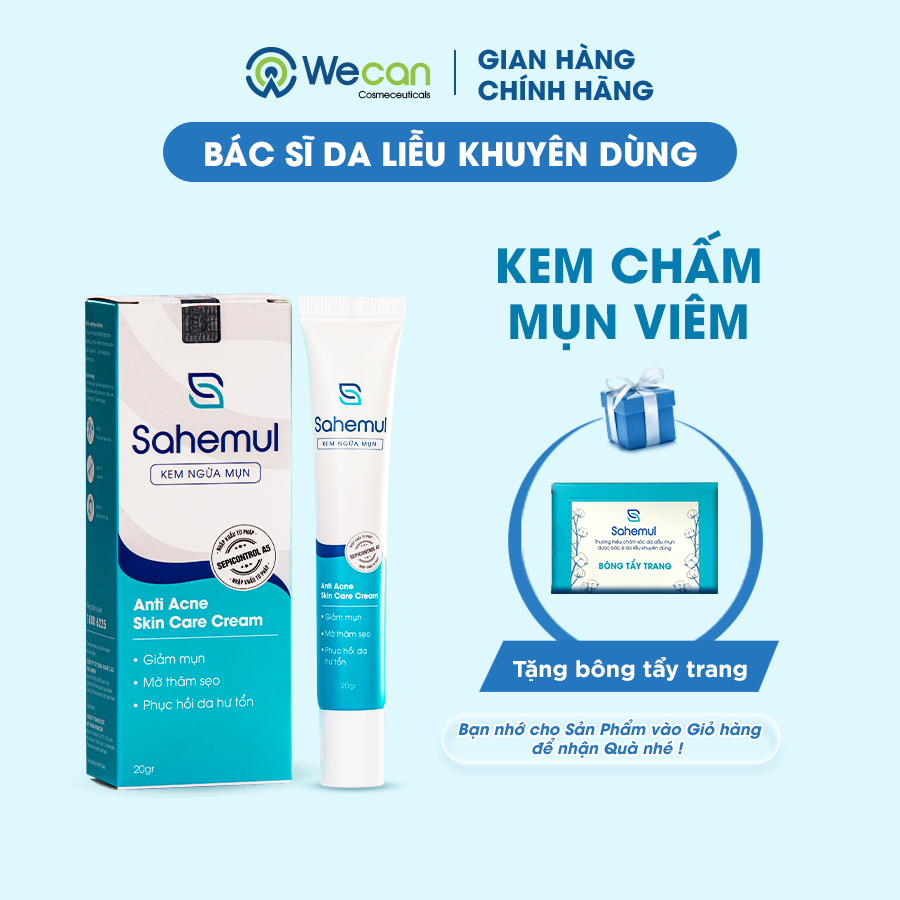 Kem Chấm Mụn Sahemul Giảm Mụn Viêm, Mụn Bọc, Mụn Mủ, Mụn Trứng Cá Hiệu ...