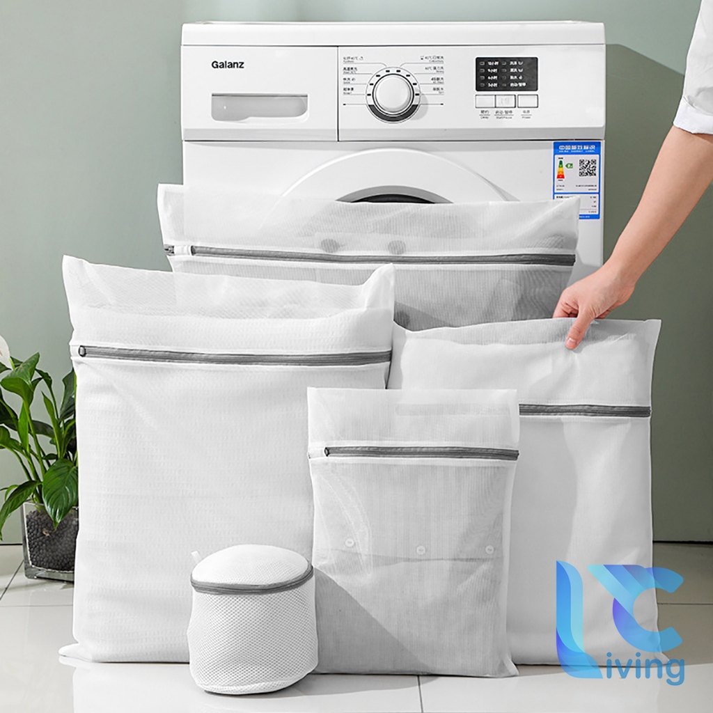 Combo 5 Túi, 8 Túi Giặt Đựng Quần Áo Lưới Mịn Living C, Có Khóa Bảo Quản Quần Áo, Đồ Lót Trong Máy Giặt