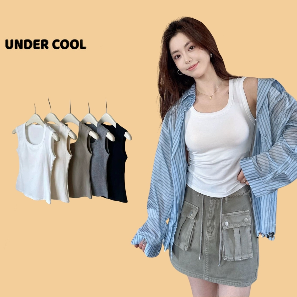 Áo ba lỗ - áo bra dáng ôm có mút đệm độn ngực dáng vừa chất cotton hàng undercool ABL29
