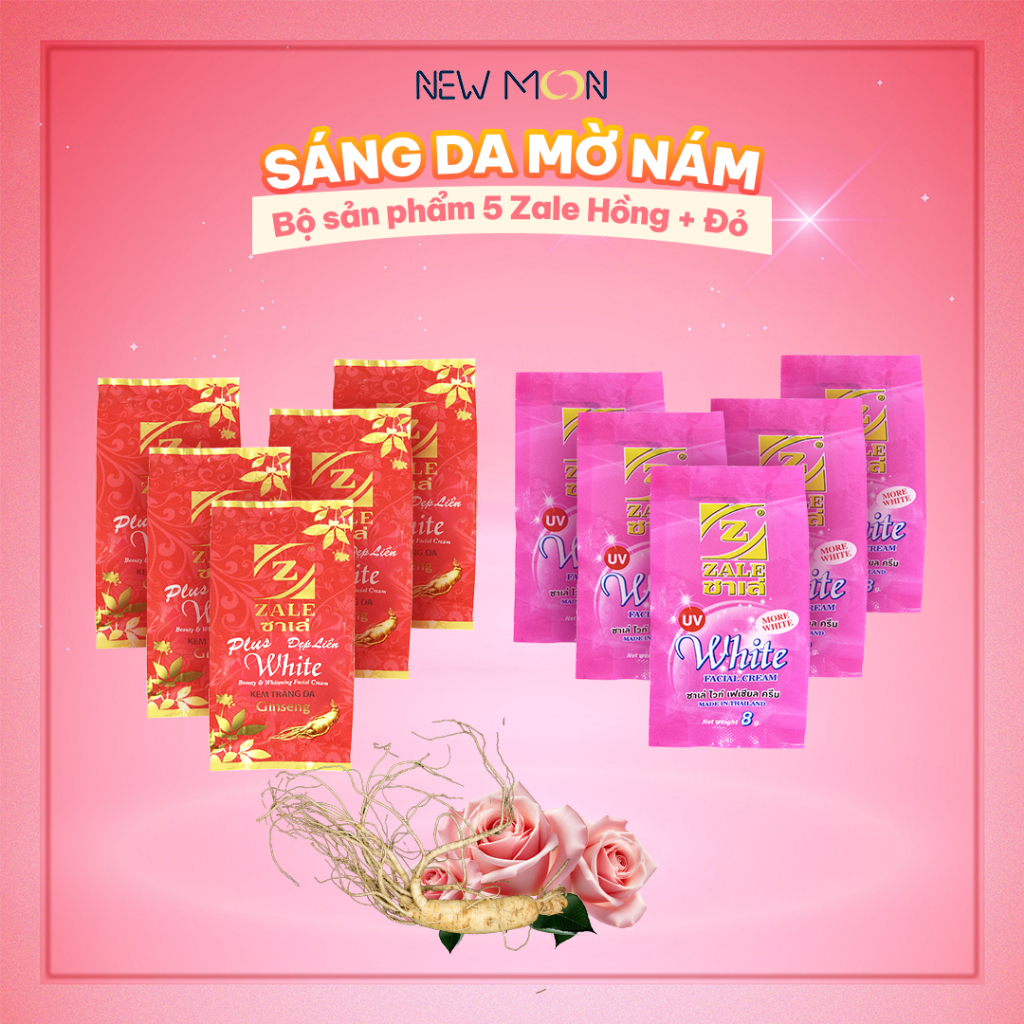 Combo 5 ZALE Hồng trắng da và 5 ZALE Đỏ mờ nám,giảm mụn