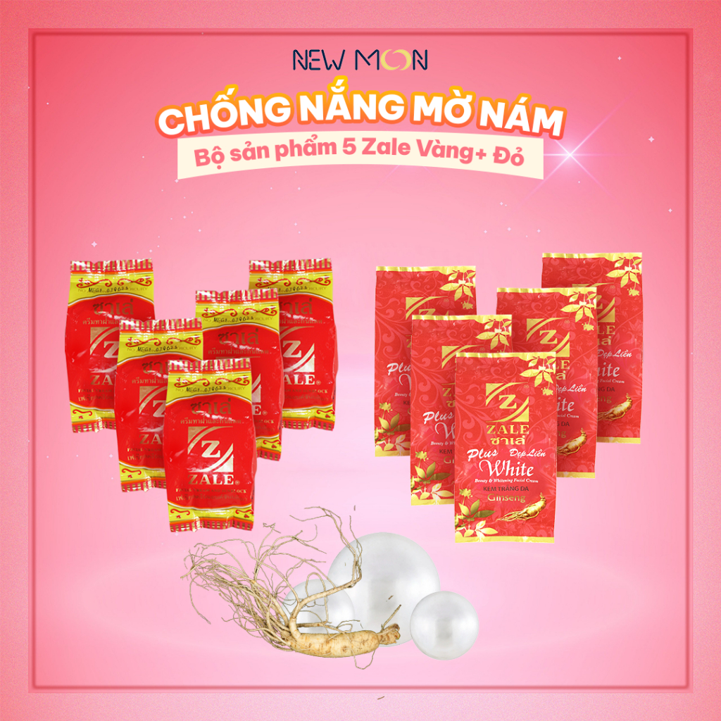 Combo 5 ZALE ĐỎ mờ nám, giảm mụn và 5 ZALE VÀNG chống nắng