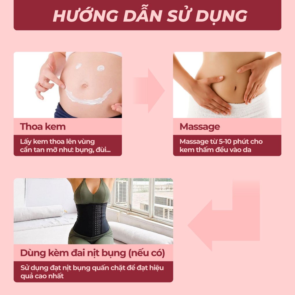 Kem tan mỡ bụng giảm mỡ bụng đùi bắp tay bụng dưới nhanh và an toàn Bellena Firming Skin Cream 200ml