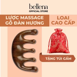 Lược gỗ đàn hương massage đầu giảm căng thẳng mệt mỏi lược mát xa đầu Bellena LG