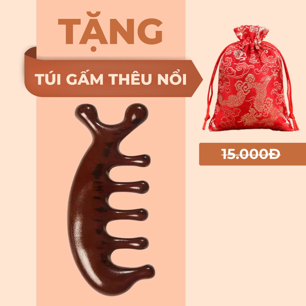Lược gỗ đàn hương massage đầu giảm căng thẳng mệt mỏi lược mát xa đầu Bellena LG