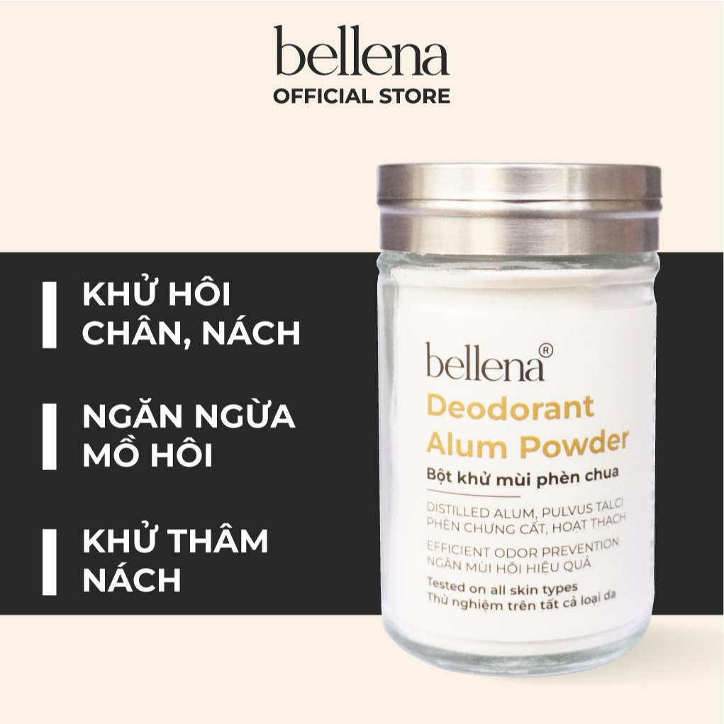 Phèn chua khử mùi hôi nách bột phèn chua chưng cất Bellena PC 100gr