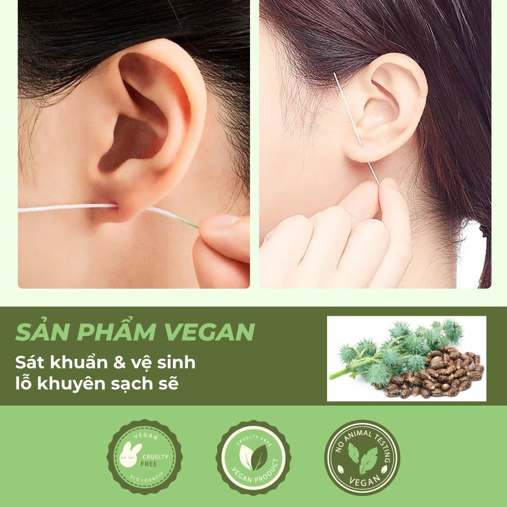 Vệ sinh lỗ xỏ khuyên tai đồ vệ sinh lỗ tai sạch lỗ khuyên Bellena Piercing Clean & Care