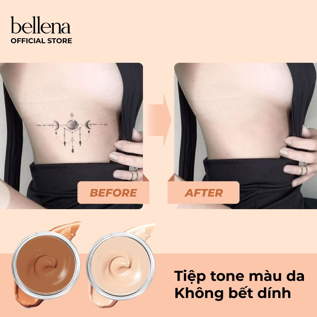 Kem che hình xăm sẹo khuyết điểm chống nước lì lâu trôi Bellena Tattoo Concealer Cream