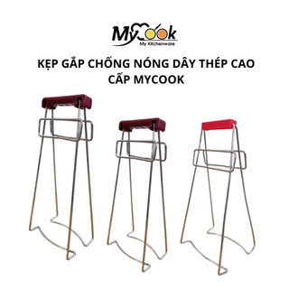 Dụng cụ kẹp gắp nóng dây thép cao cấp đệm nhựa Mycook dụng cụ kẹp gắp tô dĩa tránh bỏng
