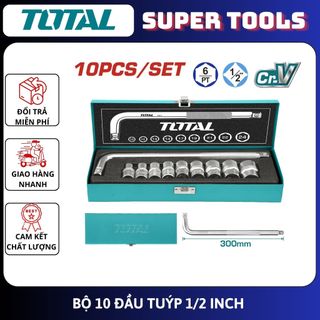 ĐỒ NGHỀ TOTAL Bộ 10 đầu tuýp 1/2 inch THTL121101 <HÀNG CHÍNH HÃNG>