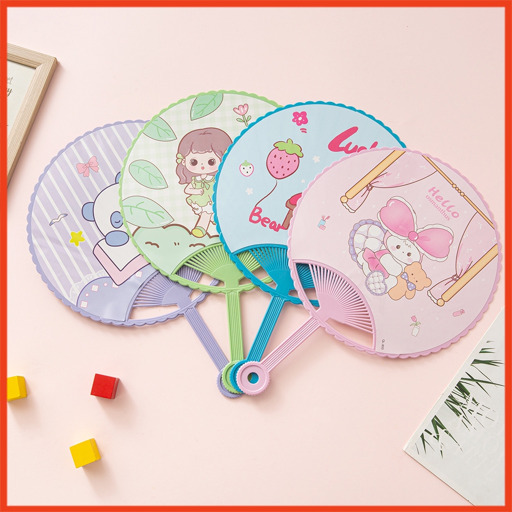 Quạt cầm tay QT704, quạt nhựa tròn cầm tay cute dễ thương ...