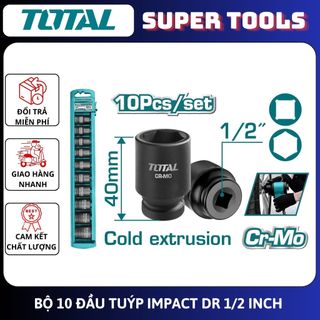 ĐỒ NGHỀ TOTAL Bộ 10 đầu tuýp Impact DR 1/2 inch	THISTD12101<HÀNG CHÍNH HÃNG>