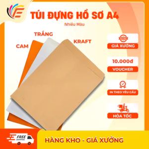 Túi Đựng Hồ Sơ A4 Trơn Có In Theo Yêu Cầu Bao Thư Phong Bì Trắng Bìa Hồ Sơ Cam