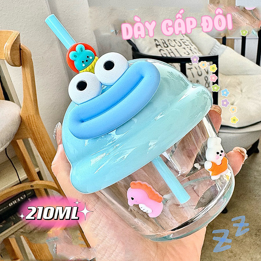 Bình Thủy Tinh Nghộ Nghĩnh, Chai Nước Mini Thiết Kế Độc Lạ, Dễ Thương BTT076