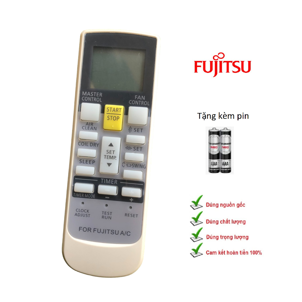 Remote Điều Khiển điều hòa Fujitsu 1 nút cam to,remote điều hòa Fujitsu ...