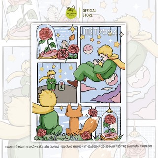 Tranh tô màu theo số, tranh số hóa Hoàng Tử bé có khung 40x50cm- T7004