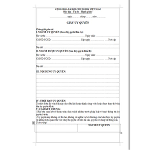 GIẤY ỦY QUYỀN 03 BẢN IN A4