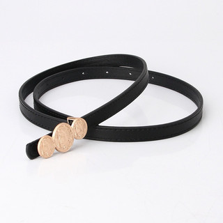 [HỎA TỐC] Thắt Lưng Da Đen Dây Nhỏ 1.2cm Nữ Cao Cấp Mặt Khóa Hình Nữ Hoàng Phong Cách Hàn Quốc Tiện Dụng Dễ Phối Đồ