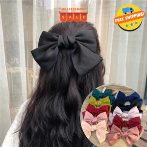 Kẹp tóc Hàn Quốc Cặp tóc nơ to vải lụa cao cấp tiểu thư xinh xắn đáng yêu BL12