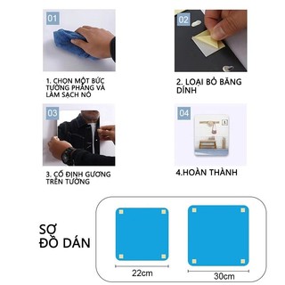 Gương Dán Tường Chống Vỡ PET Soi Toàn Thân – Gương Trang Trí Phòng Ngủ Decor Không Khoan Nhiều Size
