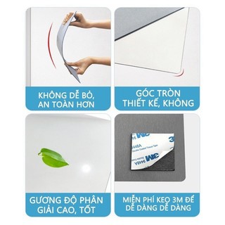 Gương Dán Tường Chống Vỡ PET Soi Toàn Thân – Gương Trang Trí Phòng Ngủ Decor Không Khoan Nhiều Size