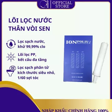 Lõi lọc nước vòi sen IONPOLIS KOREA - Hộp 3 lõi lọc thân vòi sen - Khử clo, lọc sạch gỉ sét, cặn bẩn