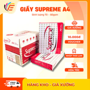 Giấy A4 Supreme Dùng Photo In Ấn Định Lượng 70gsm 80gsm In Sách Tài Liệu Không Lo Kẹt Giấy
