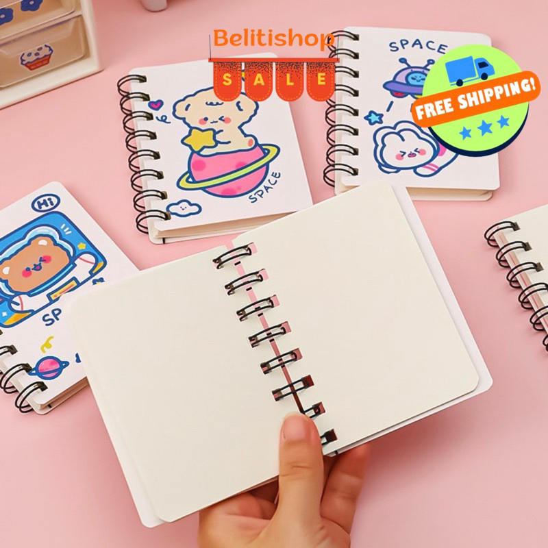 Sổ tay mini ghi chép hình con vật Sổ còng lò xo nhỏ cute tiện dụng B04 ...