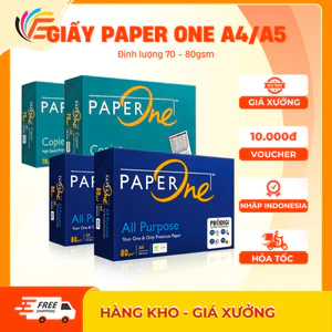 Giấy A4 A5 Paper One Dùng Trong Photo In Ấn Định Lượng 70gsm - 80gs Ram 500 Tờ Mịn Trắng Không Kẹt Giấy