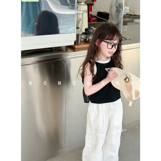 [B&G] bộ áo không tay thêu nơ, quần túi hộp cho bé gái màu sắc tương phản năng động cá tính 10-45kg