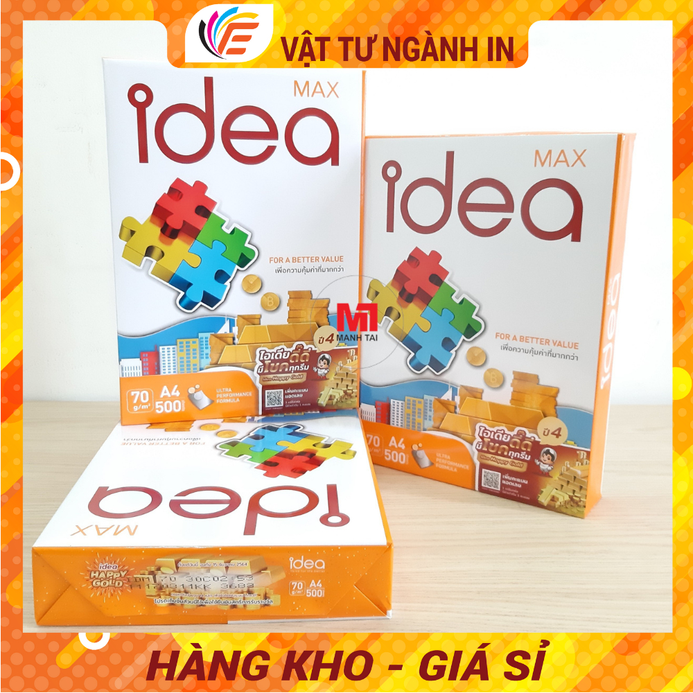 Giấy Photo IDea A4 Định Lượng 70gsm 80gsm Hàng Nhập Khẩu Thái Lan Giấy In Hàng Chính Hãng