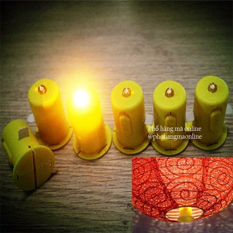Đèn led sử dụng pin chịu nhiệt họa tiết đèn cầy thay nến gắn vào đèn ông sao, đèn lồng TRUNG THU