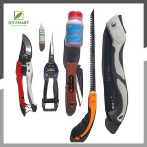 7 món dụng cu cây cảnh (Kéo cắt cành, kéo tỉa cành, kích rễ hb101, keo liền da, cưa lách, cưa gấp, dao ghép)