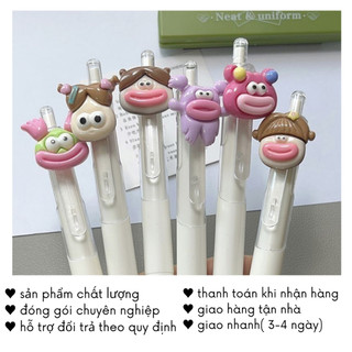 Bút Bi Bấm Cute Mực Xanh Gắn Charm Độc Lạ Đồ Dùng Học Tập Xinh Nhóm Bạn Thân Timo VPB42