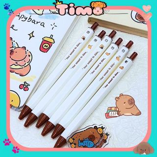 Bút Bi Capybara Mực Xanh Cute Bấm Xinh Đồ Dùng Học Tập Dễ Thương Timo VPB42