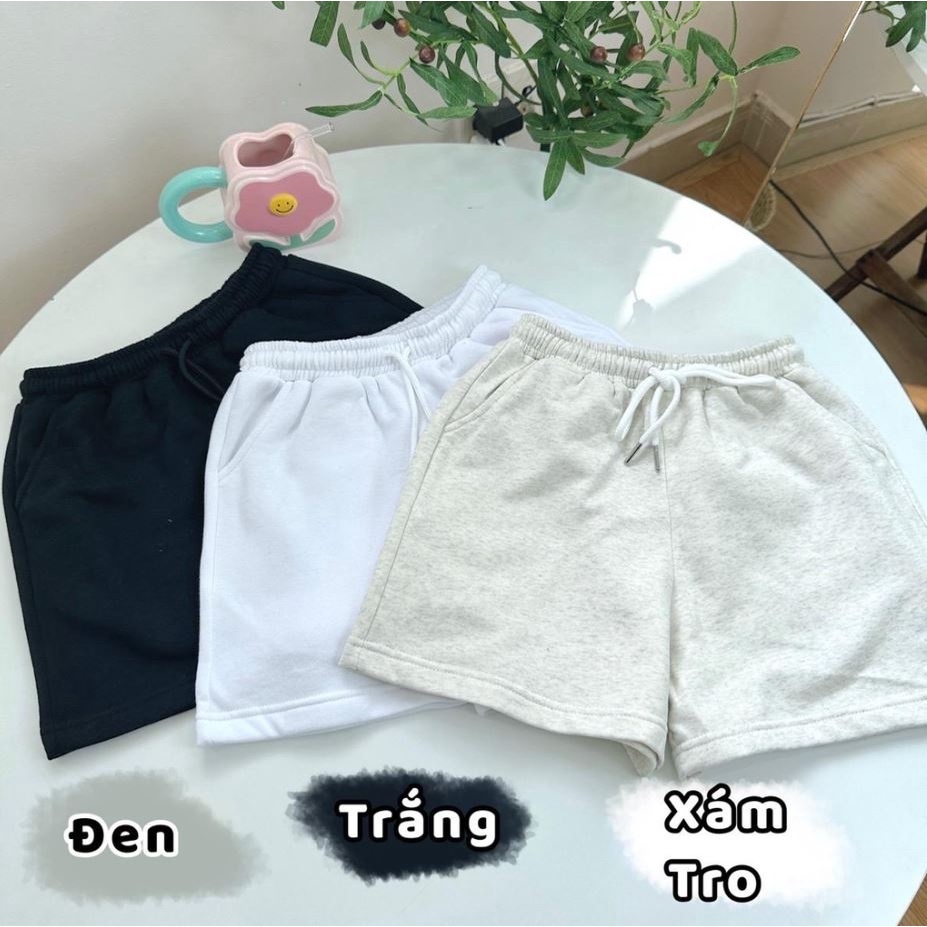 Quần Short Thun Nữ Vải Nỉ cotton  nhiều máu sắc dày dặn mềm không xù mặc nhà - SHOP MAYLAN