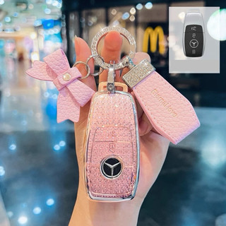 (3 Nút)Ốp Khóa Smartkey Mercedes Benz C Class C180 C200 C250 C300 E180 E200 E300 Glc200 Glc250 Glc300