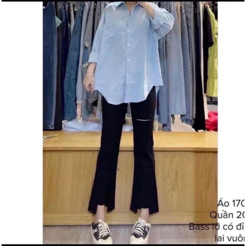 Quần Ống Loe 4 Sọc Nữ Cạp Cao Dáng Dài , Quần Legging Nữ Kiểu Ôm Ống Loe Công Sở , Đi Học Đi Làm , Đi Chơi Đều Đẹp
