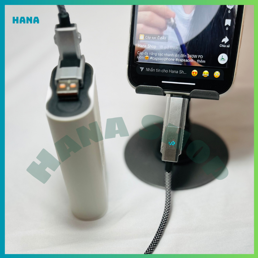 [Basemo] Cáp sạc nhanh có màn LED đo công suất - Hỗ trợ sạc nhanh PD 27/65W