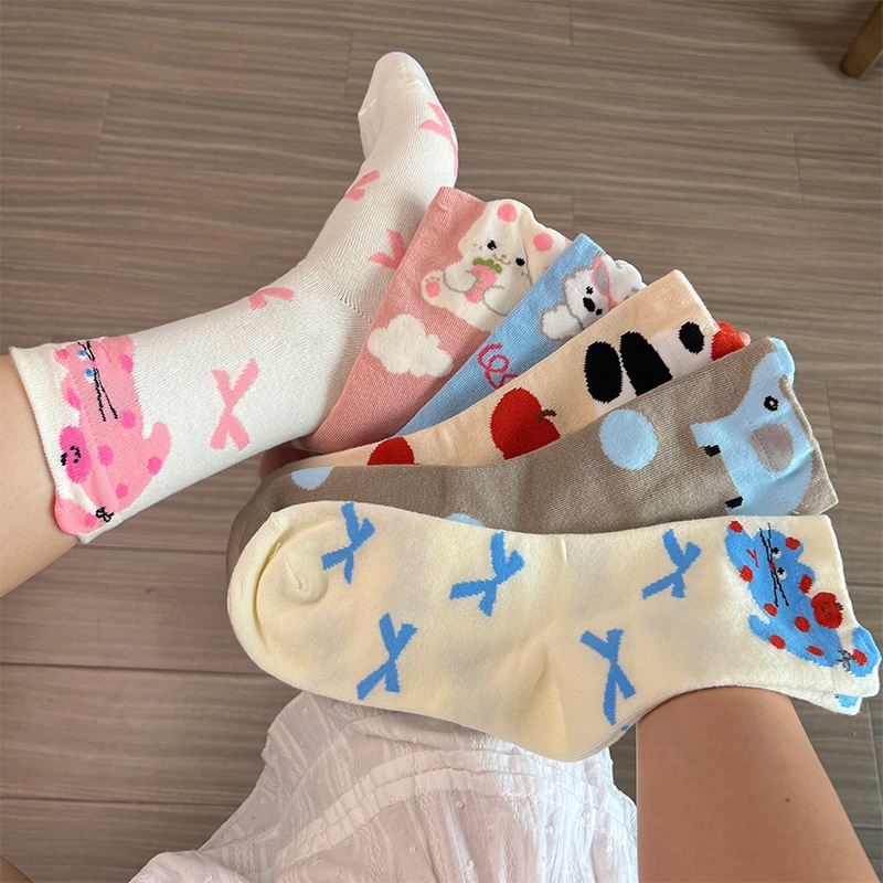 Vớ Tất họa tiết icon 6 màu cổ cao phong cách thể thao, năng động.