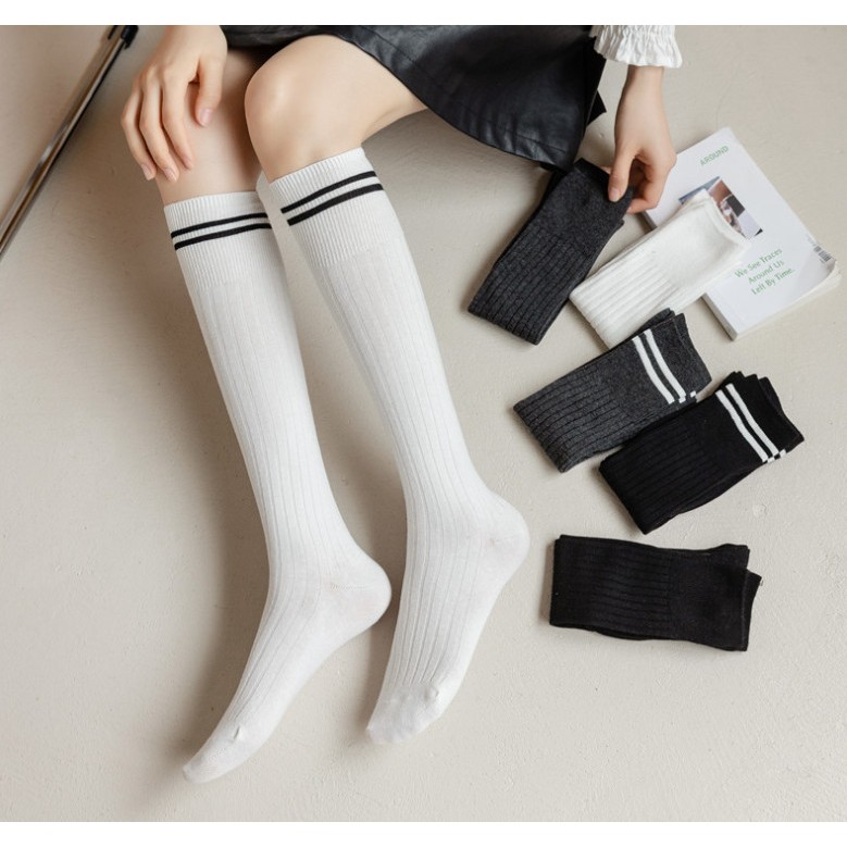 Vớ Tất nữ siêu cao cổ kẻ 6 mẫu phong cách dễ thương và xinh xắn